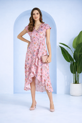 Blooming Elegance Floral Printed Crepe Dress