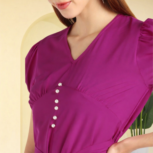 Elegant Fit and Flare Crepe Dress