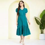 Elegant Fit and Flare Crepe Dress