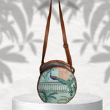 Mughal Garden Print Canvas Sling Bag