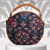 Floral Paisley Motifs Print Canvas Sling Bag