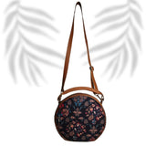 Floral Paisley Motifs Print Canvas Sling Bag