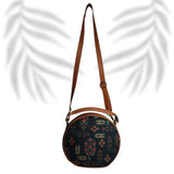 Mughal Floral Motifs Print Canvas Sling Bag