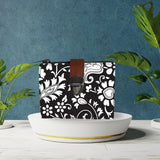 Monochrome Floral Print Wallet