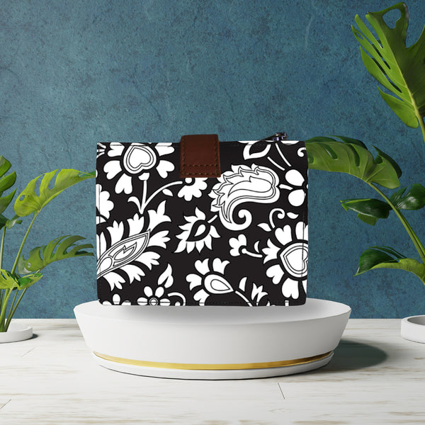 Monochrome Floral Print Wallet