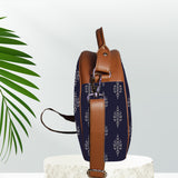Blue Paisley Print Canvas Sling Bag