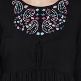🌼 Women’s Ethnic Embroidered angrakha Kurti Palazzo dupatta Set