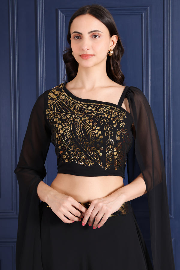Women's Sequins Motifs Embellished Lehnga Choli Set