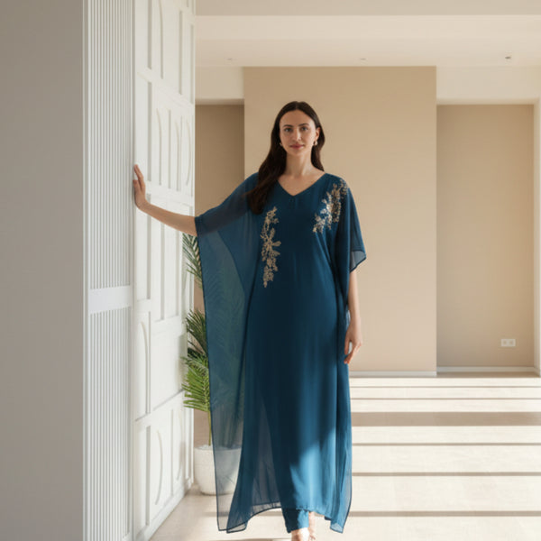 Women's Sequins Embellished Georgette Kaftan set