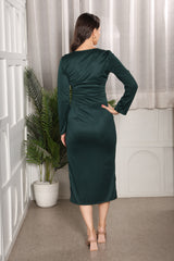 Sultry Sophistication Bodycon Maxi Olive Green Dress