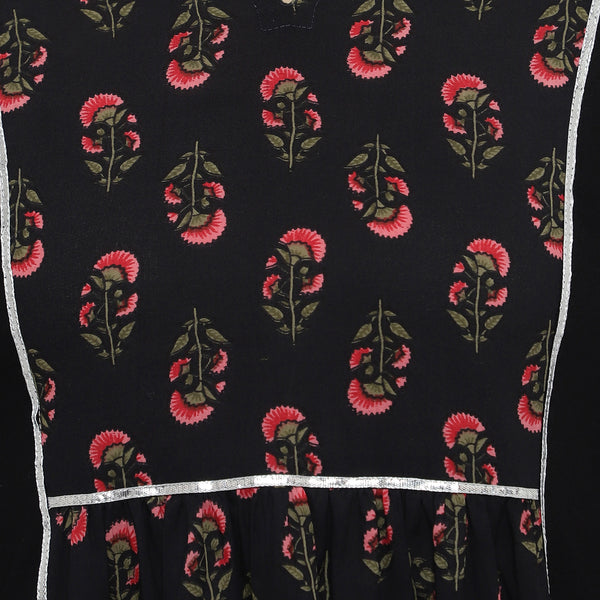 Ethnic cotton printed kurti pant set