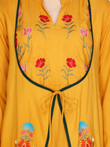 🌼 Women’s Ethnic Embroidered front slit Kurti & Palazzo Set