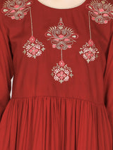 🌼 Women’s Ethnic Embroidered Kurti & Palazzo Set