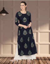 🌸 Women’s Ethnic Printed Kurti & Palazzo Set