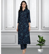 Floral Printed Kurti Pant Co-Ord Set for Women | Polyester Spandex Fabric | Comfortable & Stylish Ethnic Wear