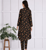 🌸 Floral Printed Spandex Kurti Pant Co-Ord Set 🌸