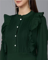 WOMEN PLEATED MAXI DRESS SHV 180 GREEN