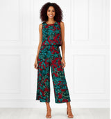 Spandex Floral Print Crop Top & Pant Co-Ord Set for Women