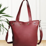 Effortless Style: Women’s PU Drawstring Bag