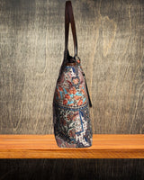 ETHNIC PATCHWORK PRINT TOTE BAG