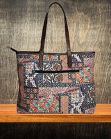 ETHNIC PATCHWORK PRINT TOTE BAG