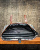 PEACOCK FEATHER PRINT TOTE BAG
