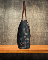 ETHNIC FLORAL MOTIFS PRINT TOTE BAG