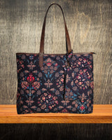 ETHNIC FLORAL PRINT TOTE BAG