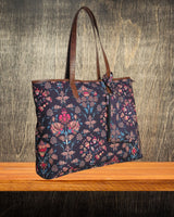 ETHNIC FLORAL PRINT TOTE BAG