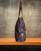 ETHNIC FLORAL PRINT TOTE BAG