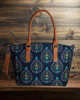 Peacock Feather Print Canvas Tote Bag