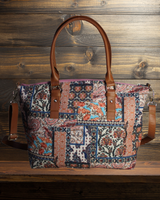 Paisley Patchwork Print Canvas Tote Bag