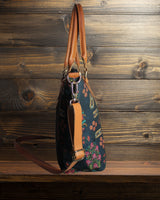 Ethnic Floral Motifs Print Canvas Tote Bag