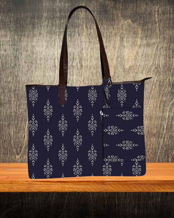 ETHNIC SMALL PAISLEY PRINT TOTE BAG