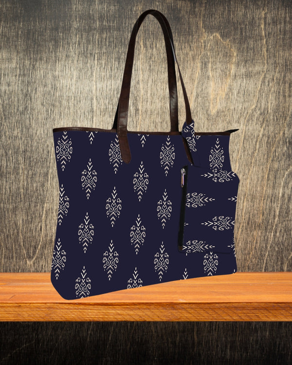 ETHNIC SMALL PAISLEY PRINT TOTE BAG