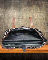 BLACK FLORAL PRINT TOTE BAG