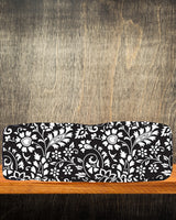BLACK FLORAL PRINT TOTE BAG
