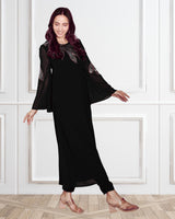 Women's Sequins Motifs Embellished Asymmetric Kurti Pant Set