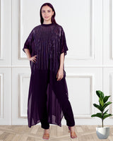 Women's Sequins Motifs Embellished Georgette Kaftan Set