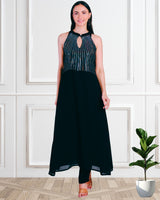 Women's Sequins Motifs Embellished Georgette Sleeveless Kurti Pant Set