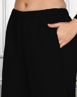 Women Sequins Motifs Embellished Asymmetric Kurti Pant Set