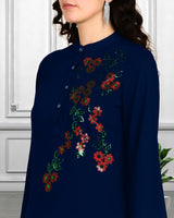 Women Sequins Motifs Embellished Asymmetric Kurti Pant Set