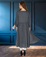 geometric embroided ethnic anarkali rayon kurti