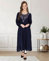 geometric embroided ethnic anarkali rayon kurti