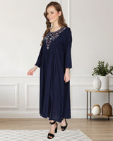 geometric embroided ethnic anarkali rayon kurti