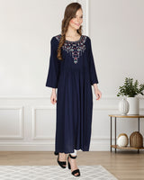 geometric embroided ethnic anarkali rayon kurti