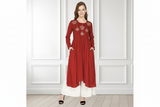 🌼 Women’s Ethnic Embroidered Kurti & Palazzo Set