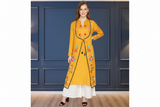 🌼 Women’s Ethnic Embroidered front slit Kurti & Palazzo Set