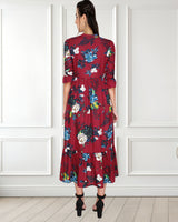 Elegant Floral Printed Crepe Dress