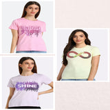 Women’s Cotton Sequin Motif T-Shirt Pack of 3 – Just ₹799 | MRP ₹3,099